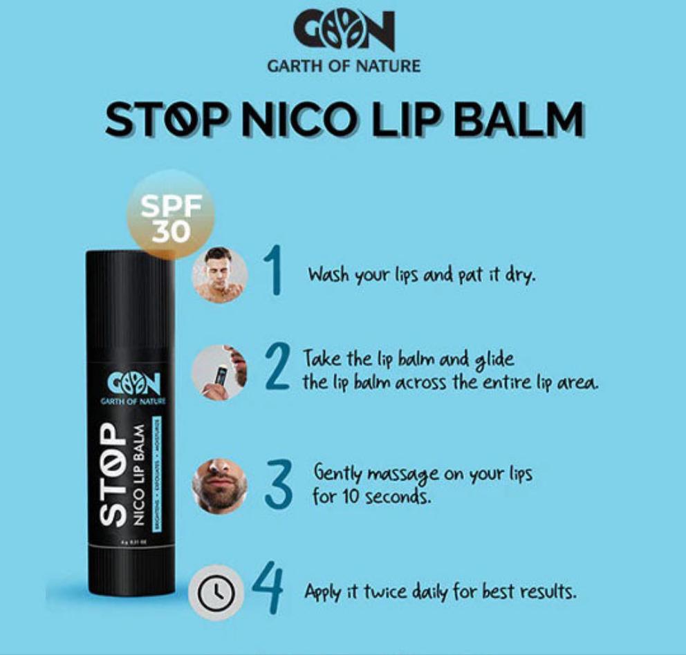 GON Stop Nico Lip Balm with SPF 30 for Dark Pigmented Lips  – 6g